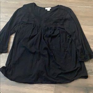 Black Style & co crochet detail tee size XXL